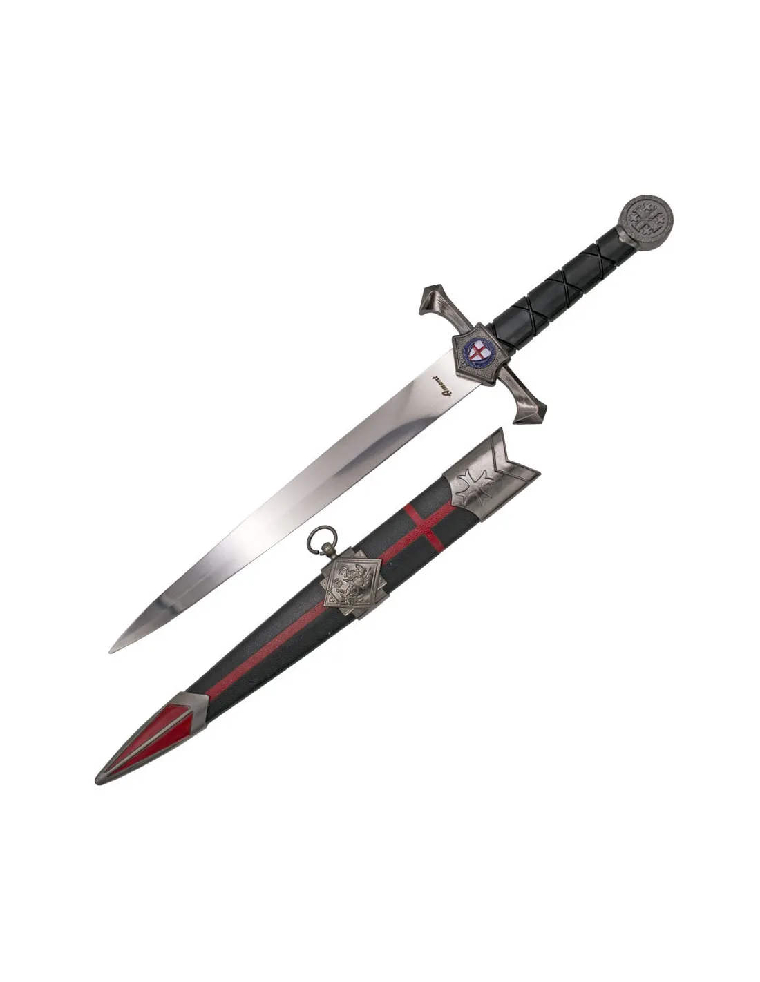 Daga medieval Templaria guarda escudo cruz