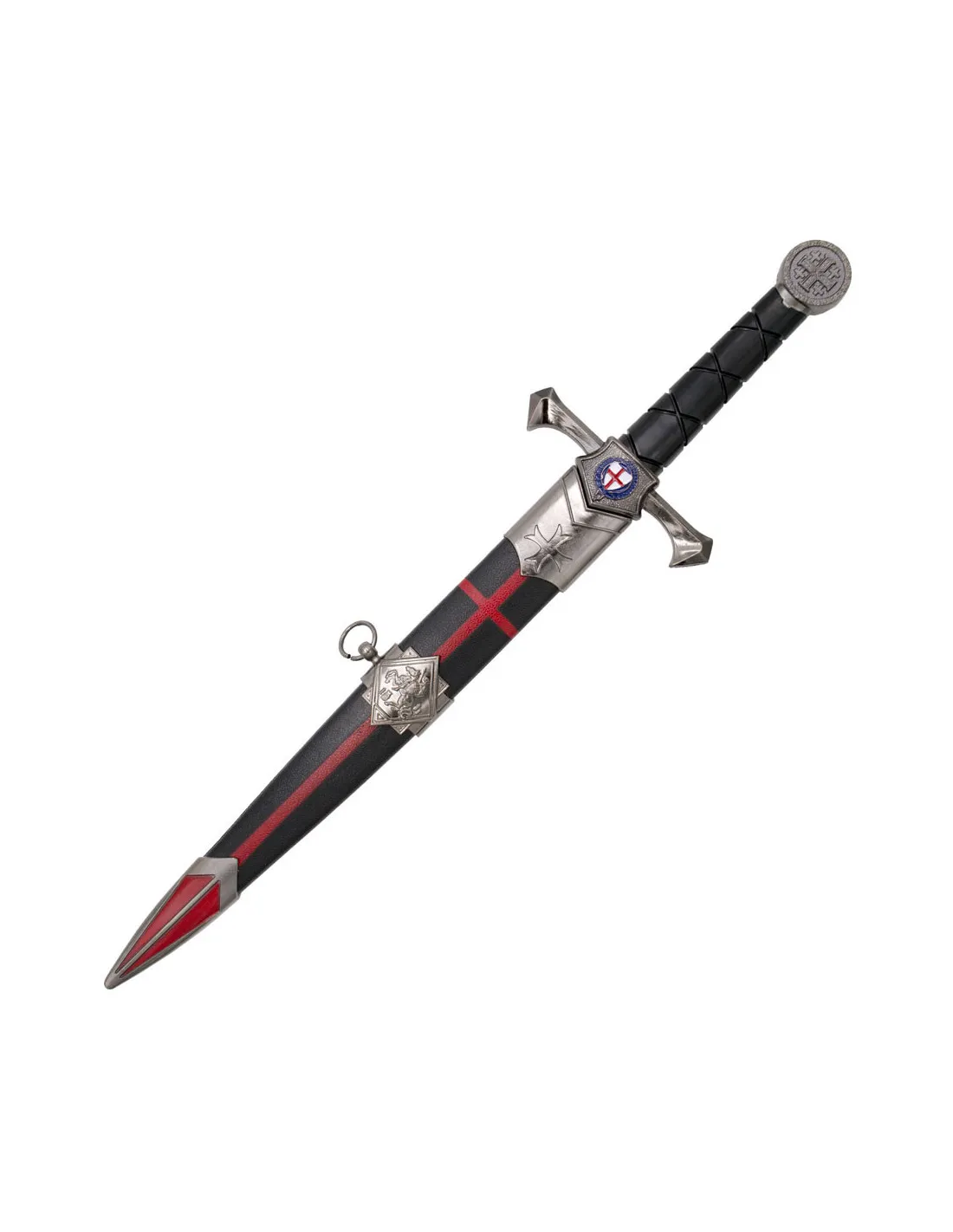 Daga medieval Templaria guarda escudo cruz