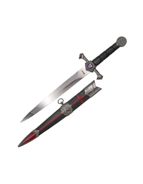 Daga medieval Templaria guarda escudo cruz