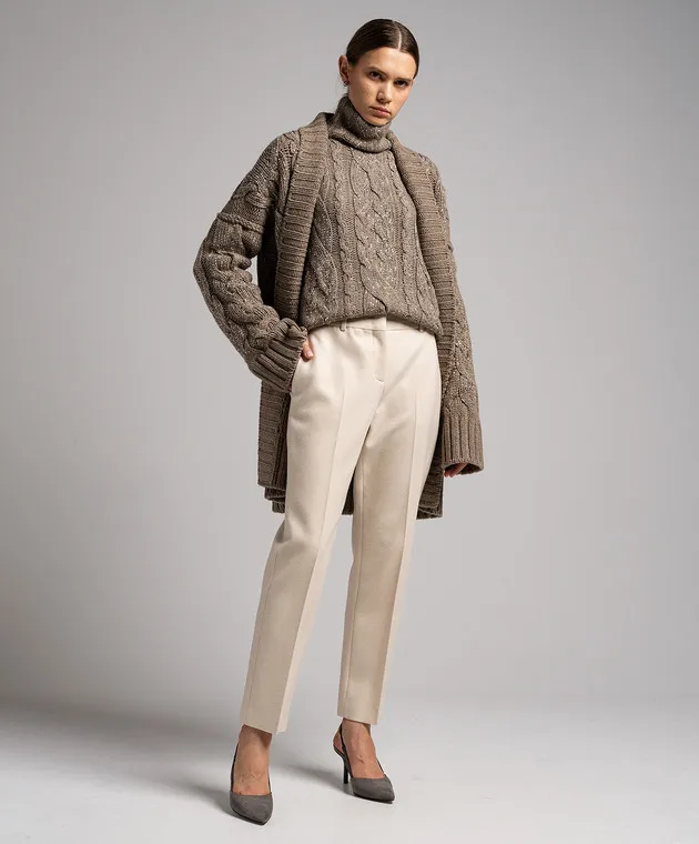 Ermanno Scervino Beige pants made of wool