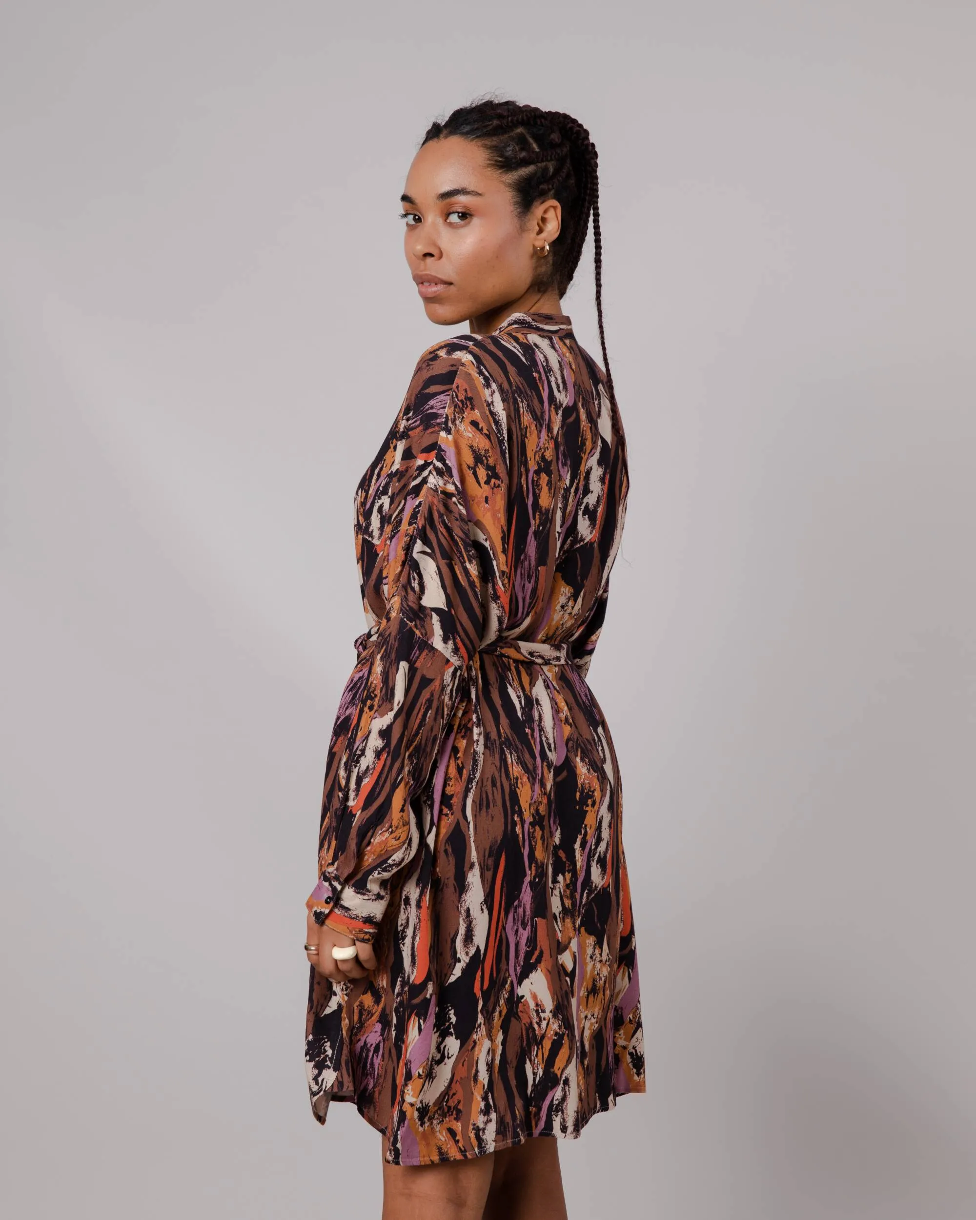 Etna Oversize Mao Dress Brown