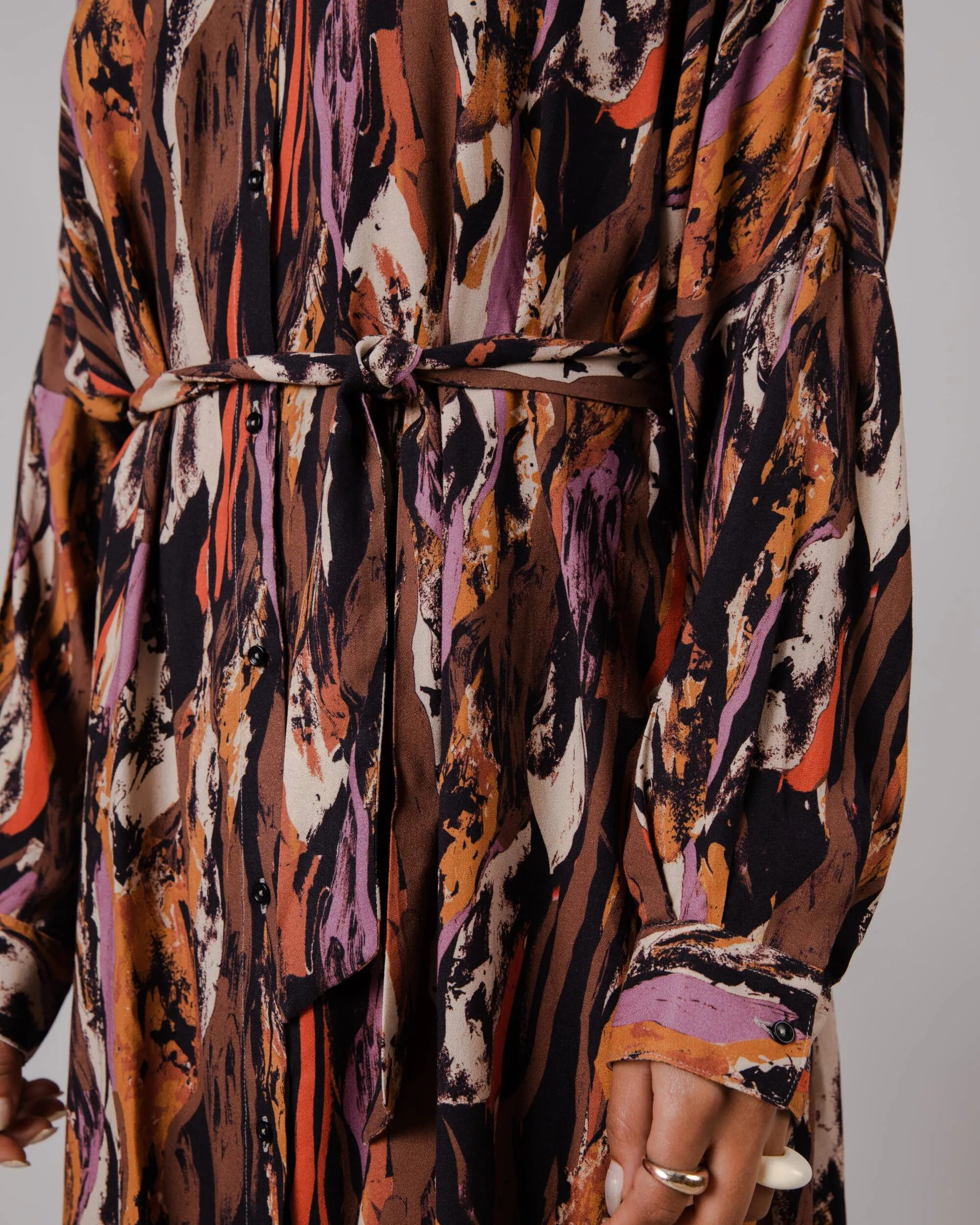 Etna Oversize Mao Dress Brown