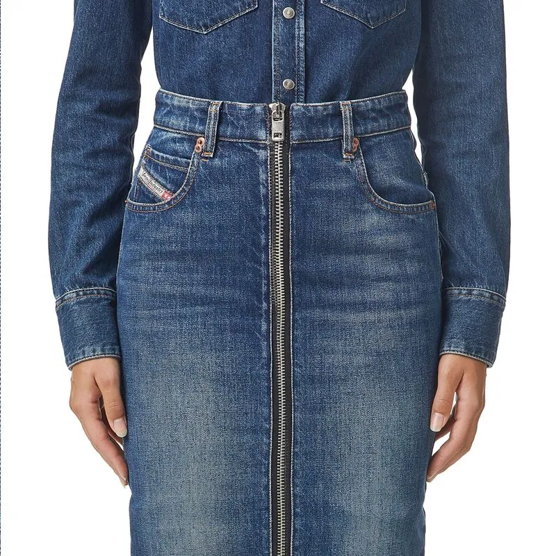 Falda Media Para Mujer De Pencil Zip 226035