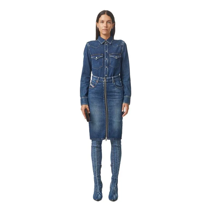 Falda Media Para Mujer De Pencil Zip 226035