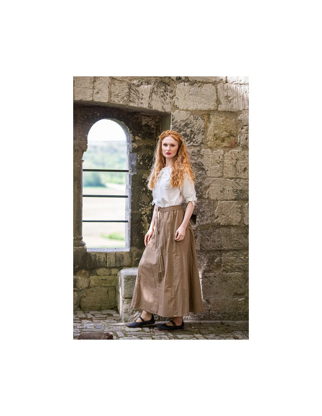Falda medieval modelo Diana, marrón claro