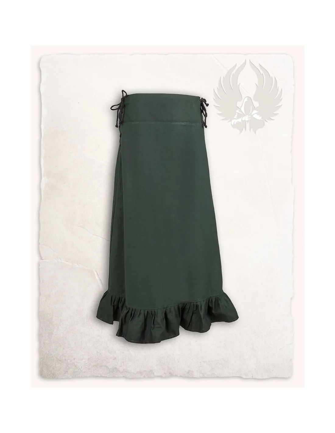 Falda medieval Nelly algodón en verde