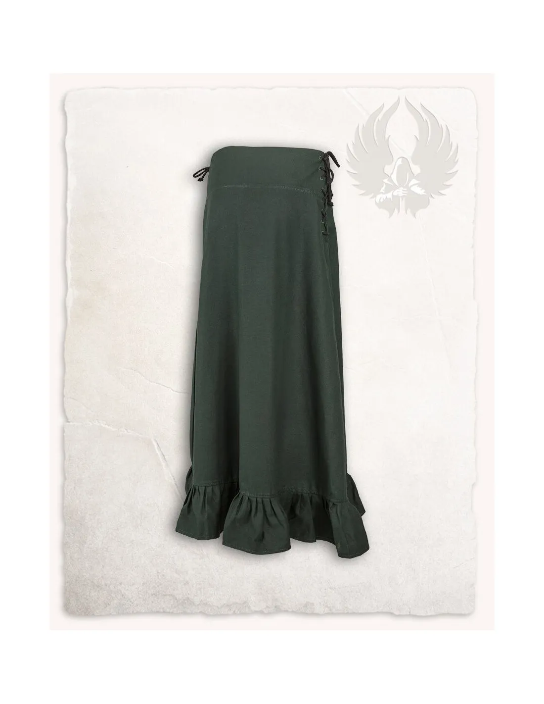 Falda medieval Nelly algodón en verde