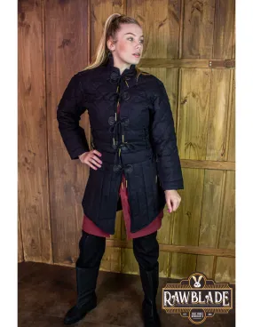 Gambesón medieval completo mujer Morgause - Negro