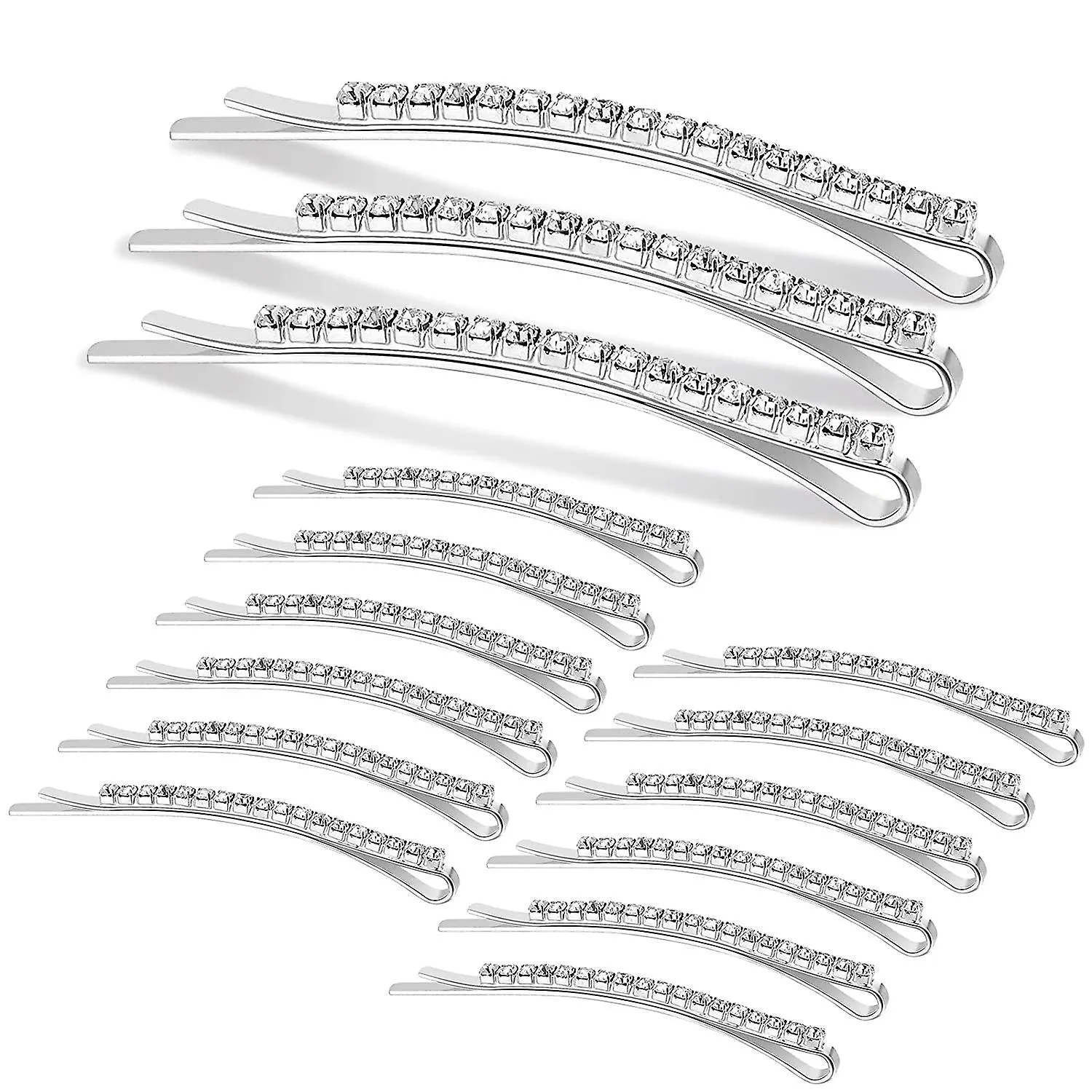 Hanyousheng Kristall Haarnadeln, 15pcs Glnzende Haarspangen, Strass Bobby Pin, Metall Haarschmuck Fr Mdchen Damen Party Hochzeit