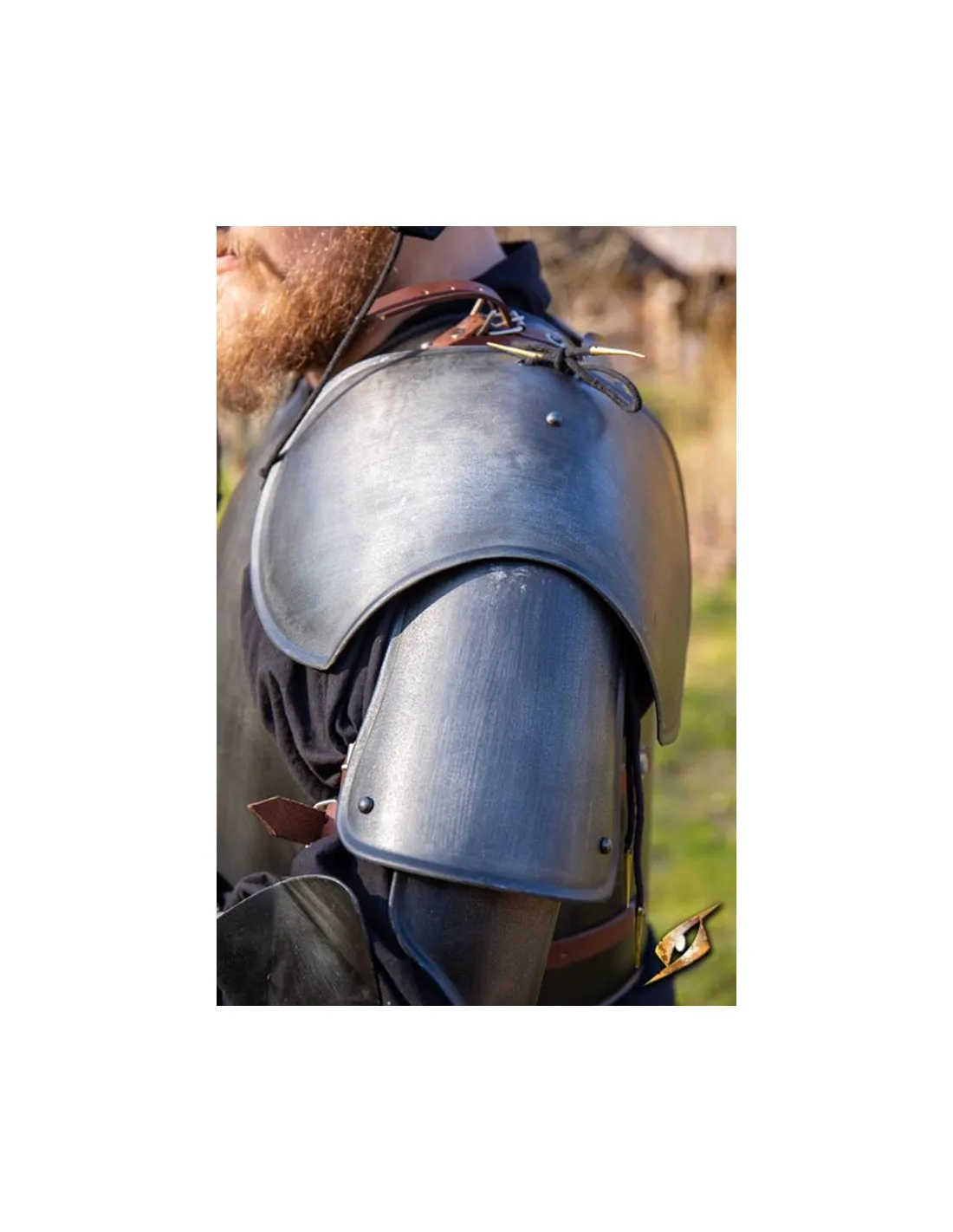 Hombreras de Guerrero medieval, acabado negro