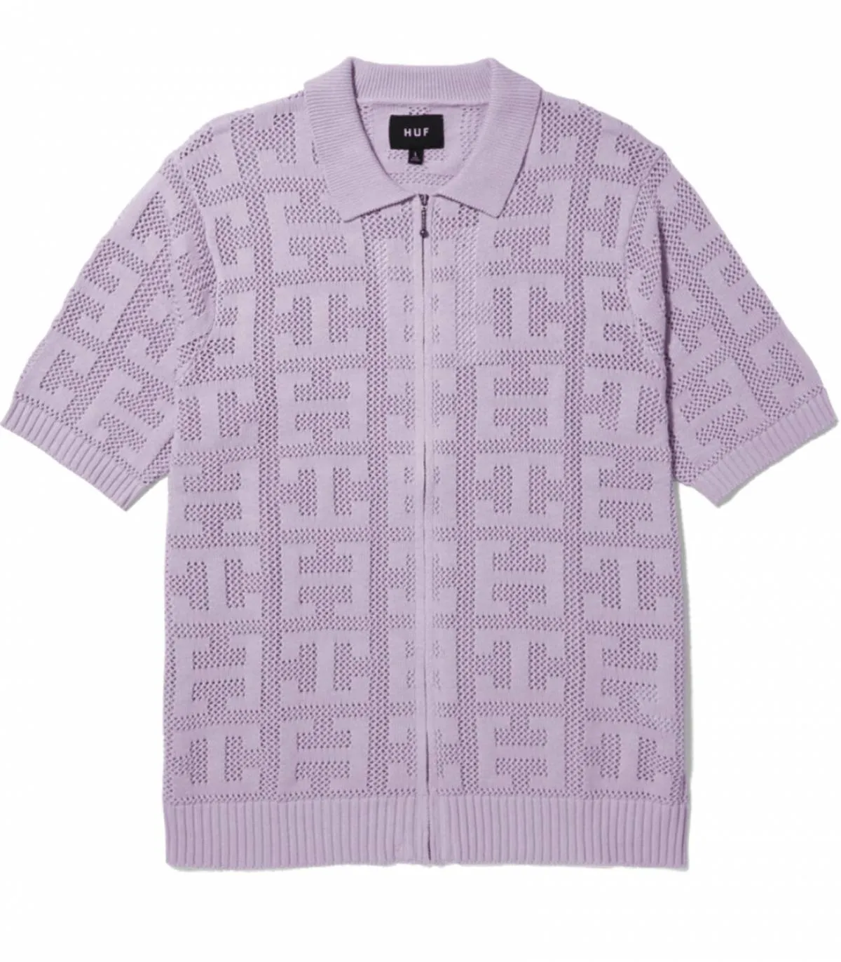 HUF  POLO PARA HOMBRE LAVANDA  MONOGRAM JAQUARD ZIP