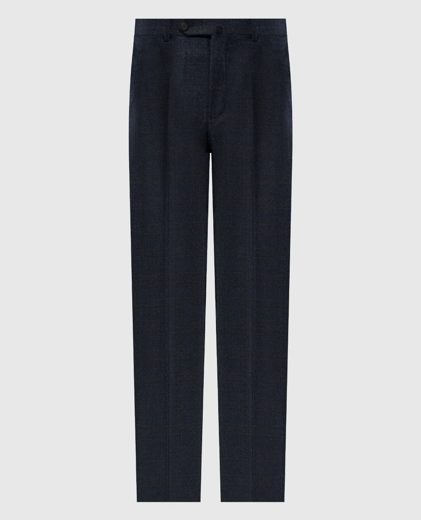 ISAIA Blue checkered wool and cashmere pants
