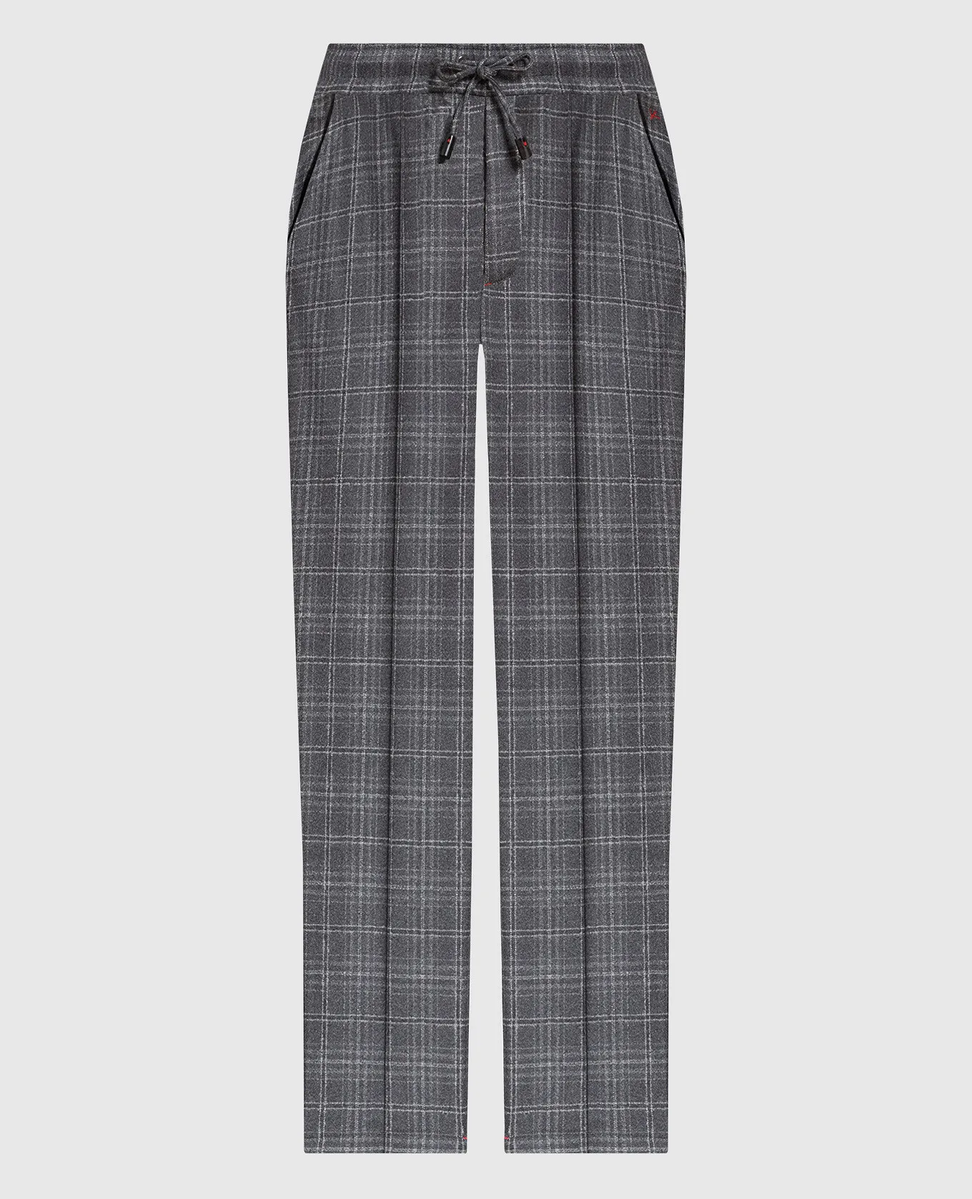 ISAIA Gray checkered wool pants