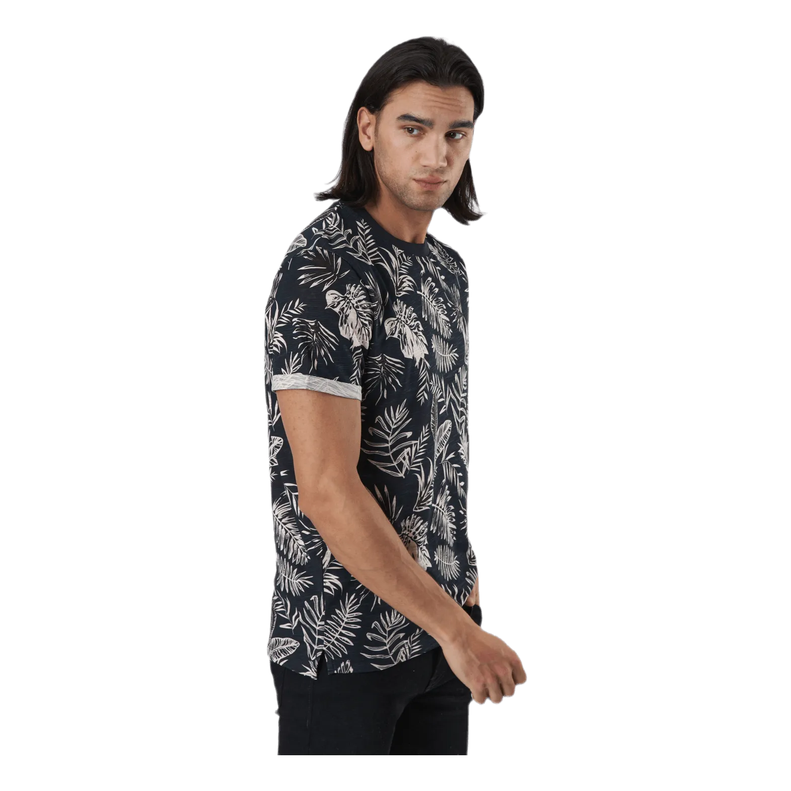 Jack & Jones Beach Ss Tee Aop Ltn Orange