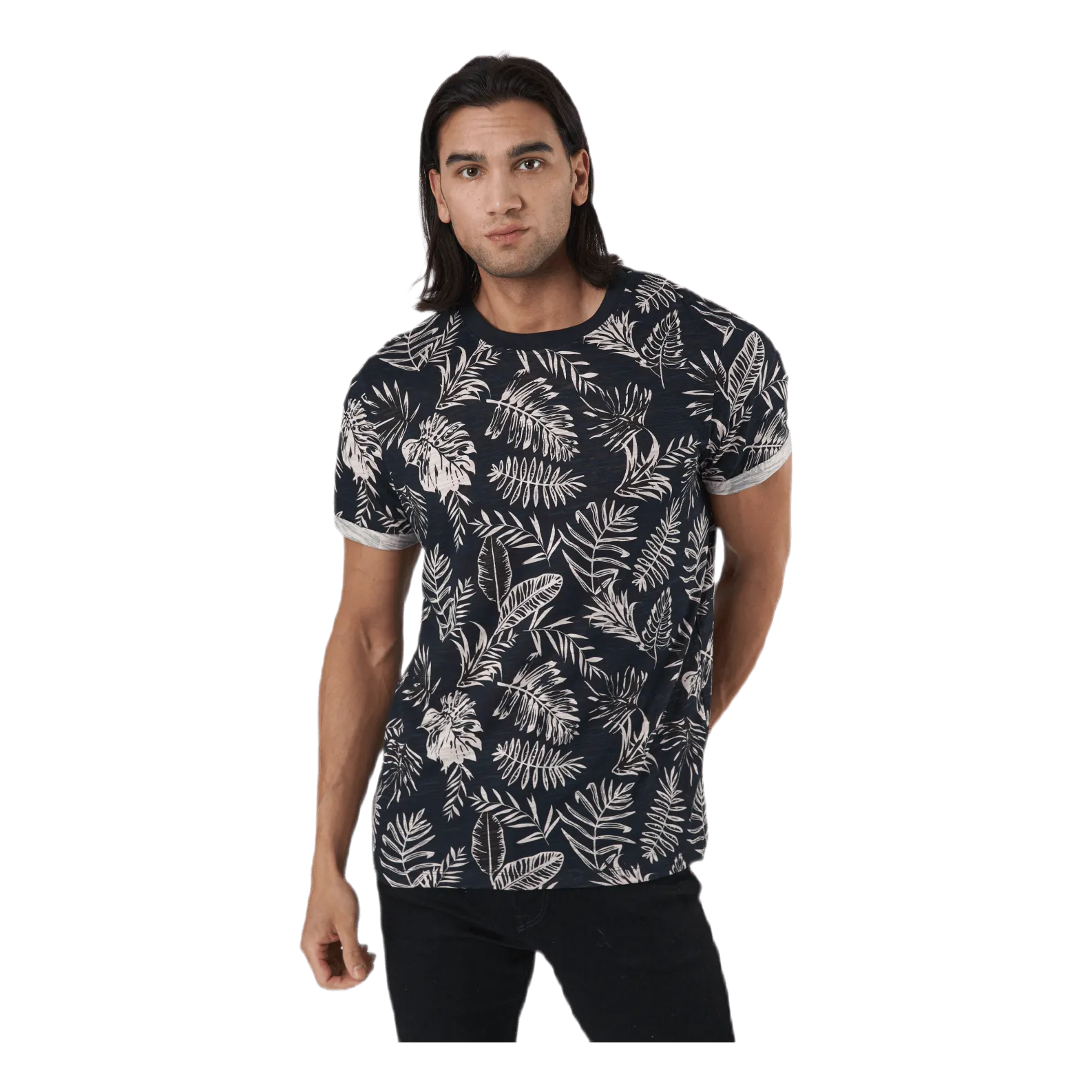 Jack & Jones Beach Ss Tee Aop Ltn Orange