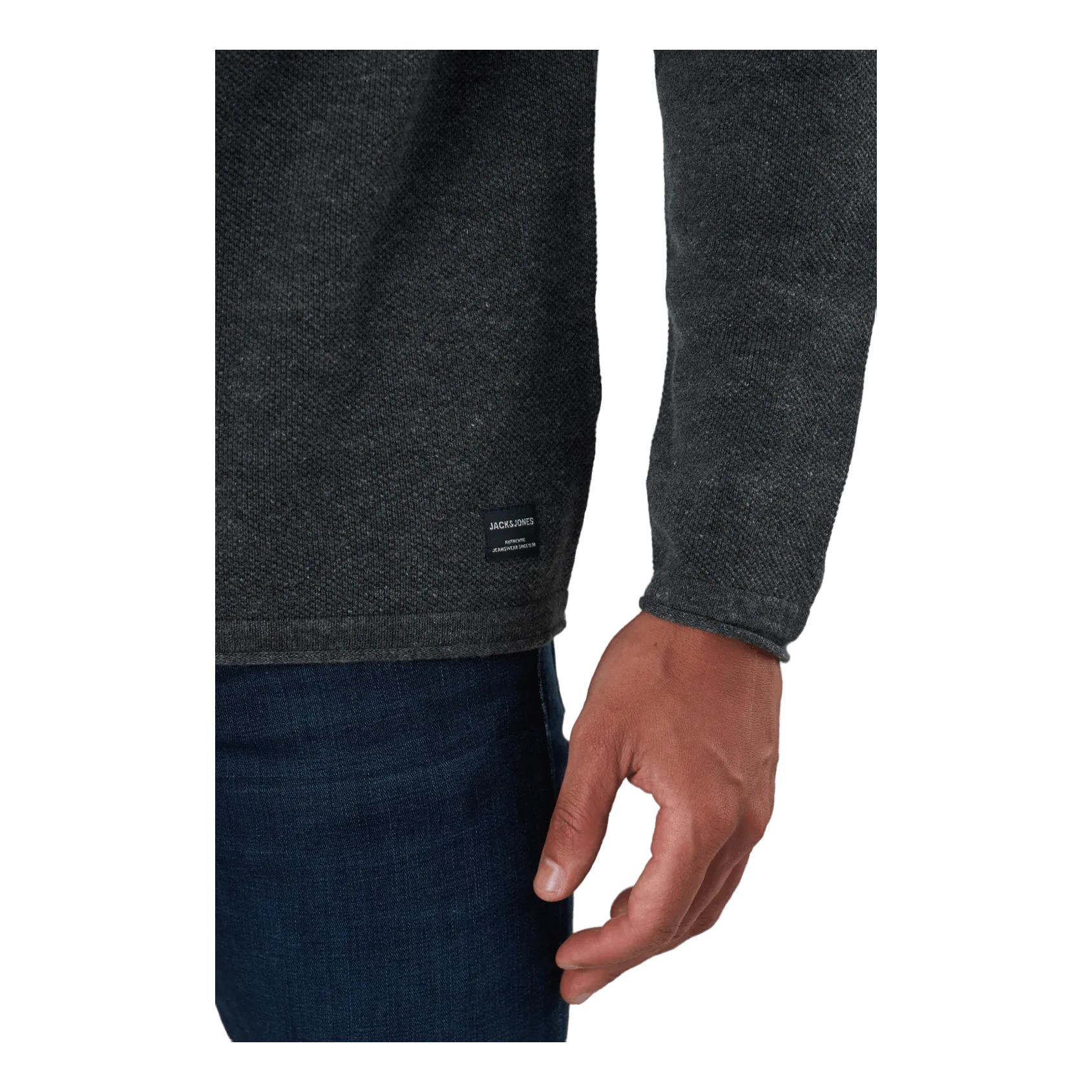 Jack & Jones Jjehill Knit Crew Neck Dark Grey Melange