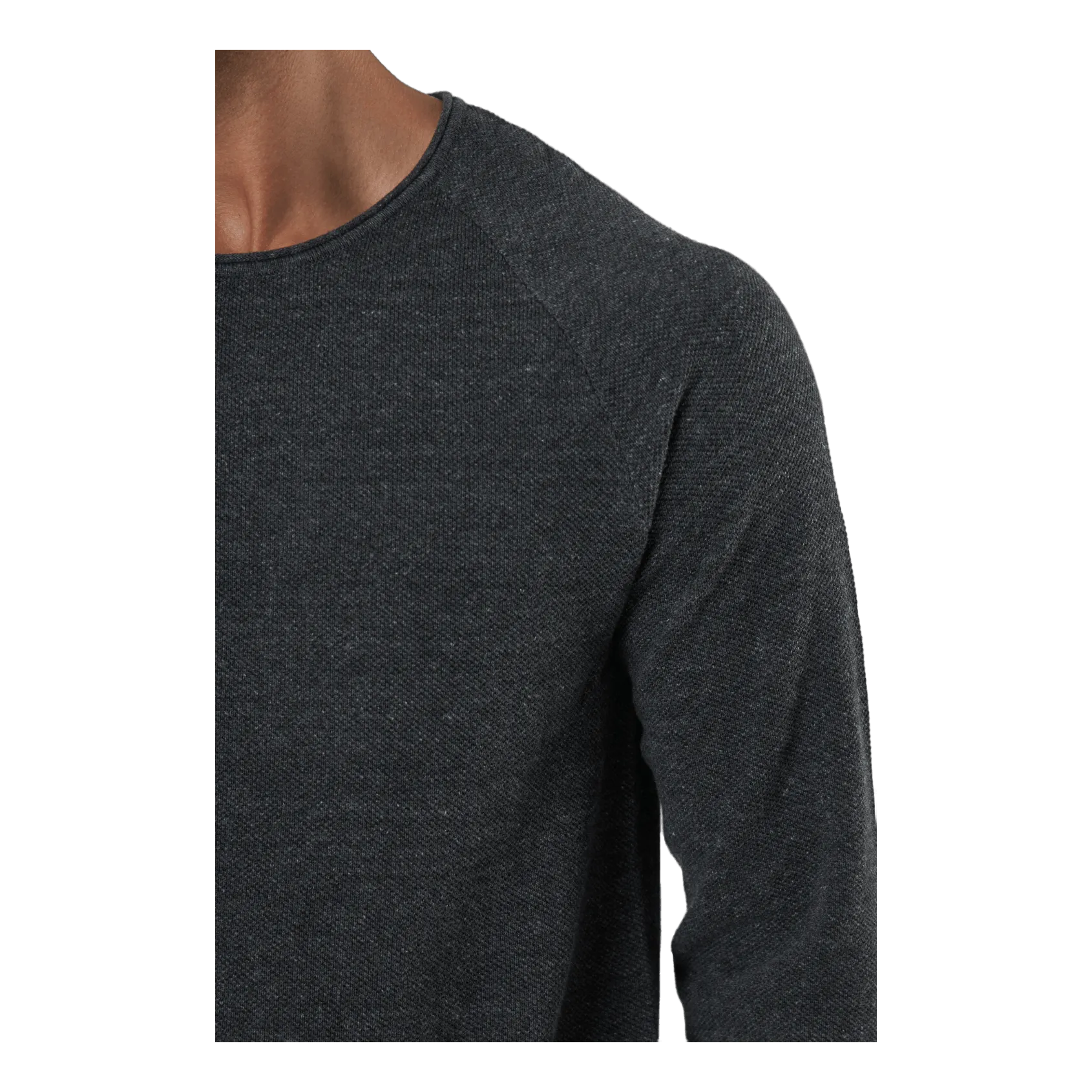 Jack & Jones Jjehill Knit Crew Neck Dark Grey Melange