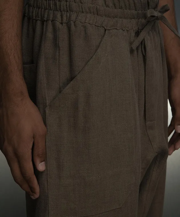 Jan Jan Van Essche Khaki linen pants