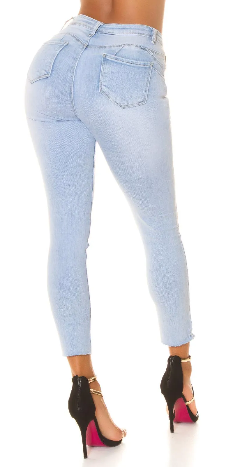 JEANS PUSHUP BáSICOS AZUL CINTURA ALTA 