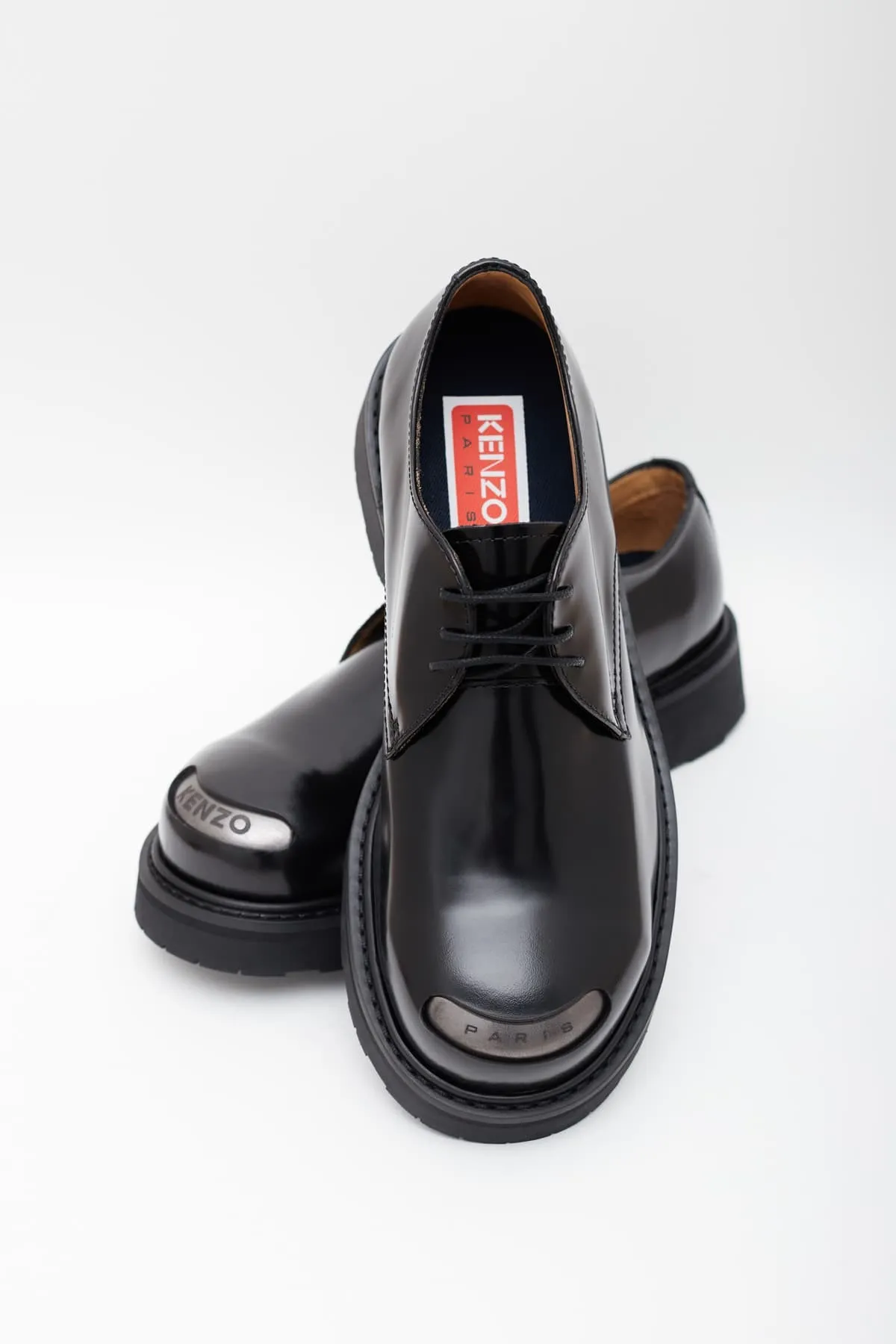 KENZO BLACK KENZOSMILE DERBY SHOES
