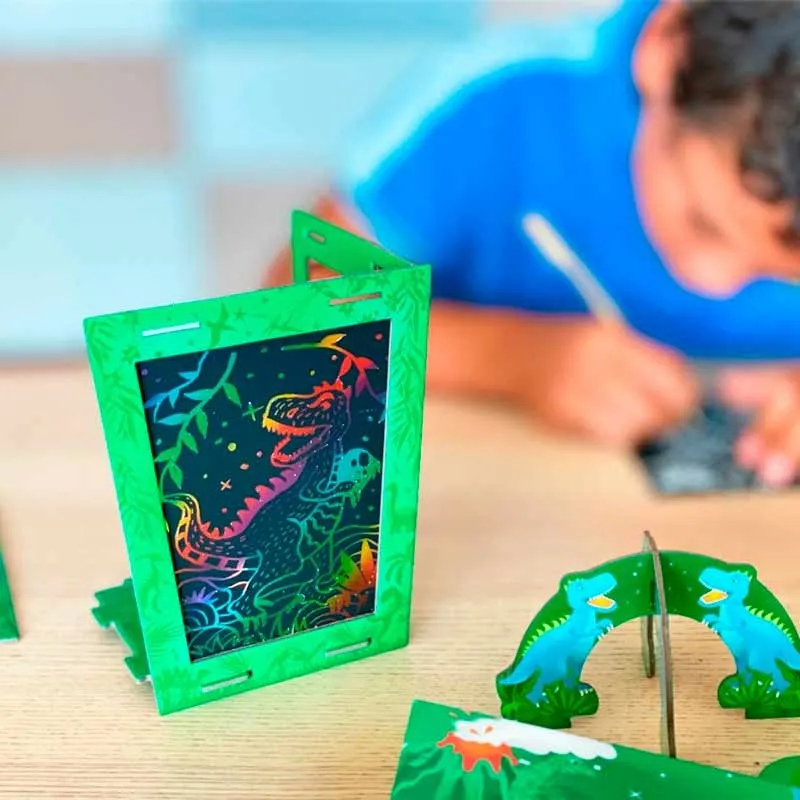 Kit manualidades niño y niña lámpara dinosaurios