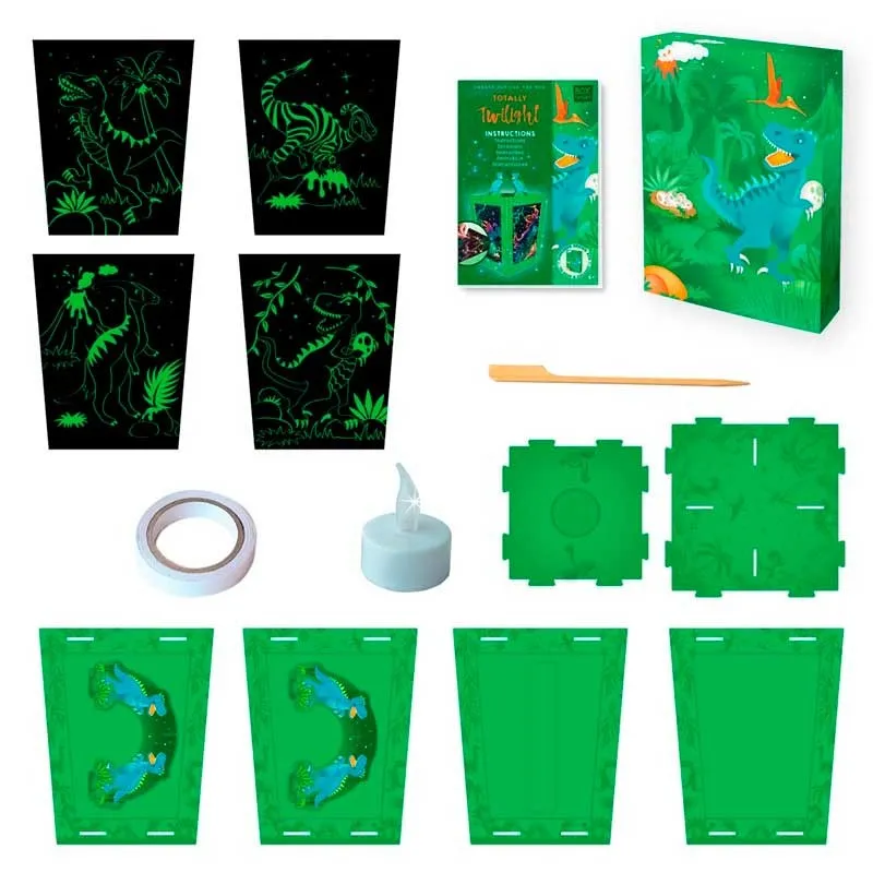 Kit manualidades niño y niña lámpara dinosaurios
