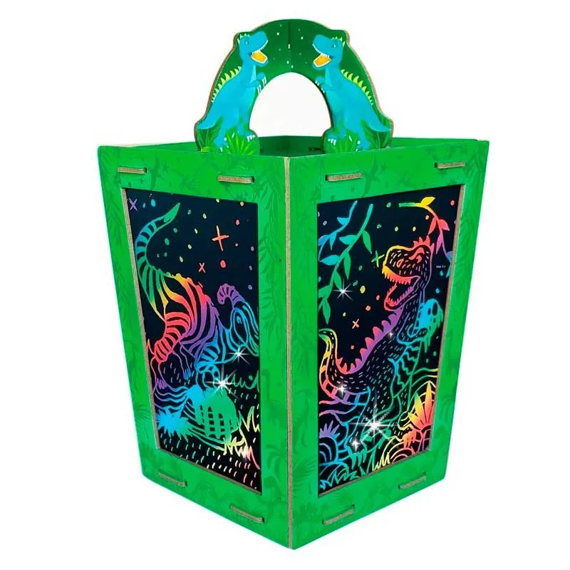 Kit manualidades niño y niña lámpara dinosaurios