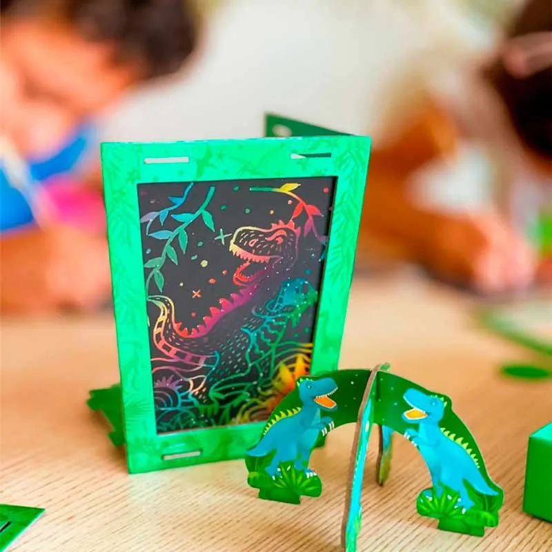 Kit manualidades niño y niña lámpara dinosaurios