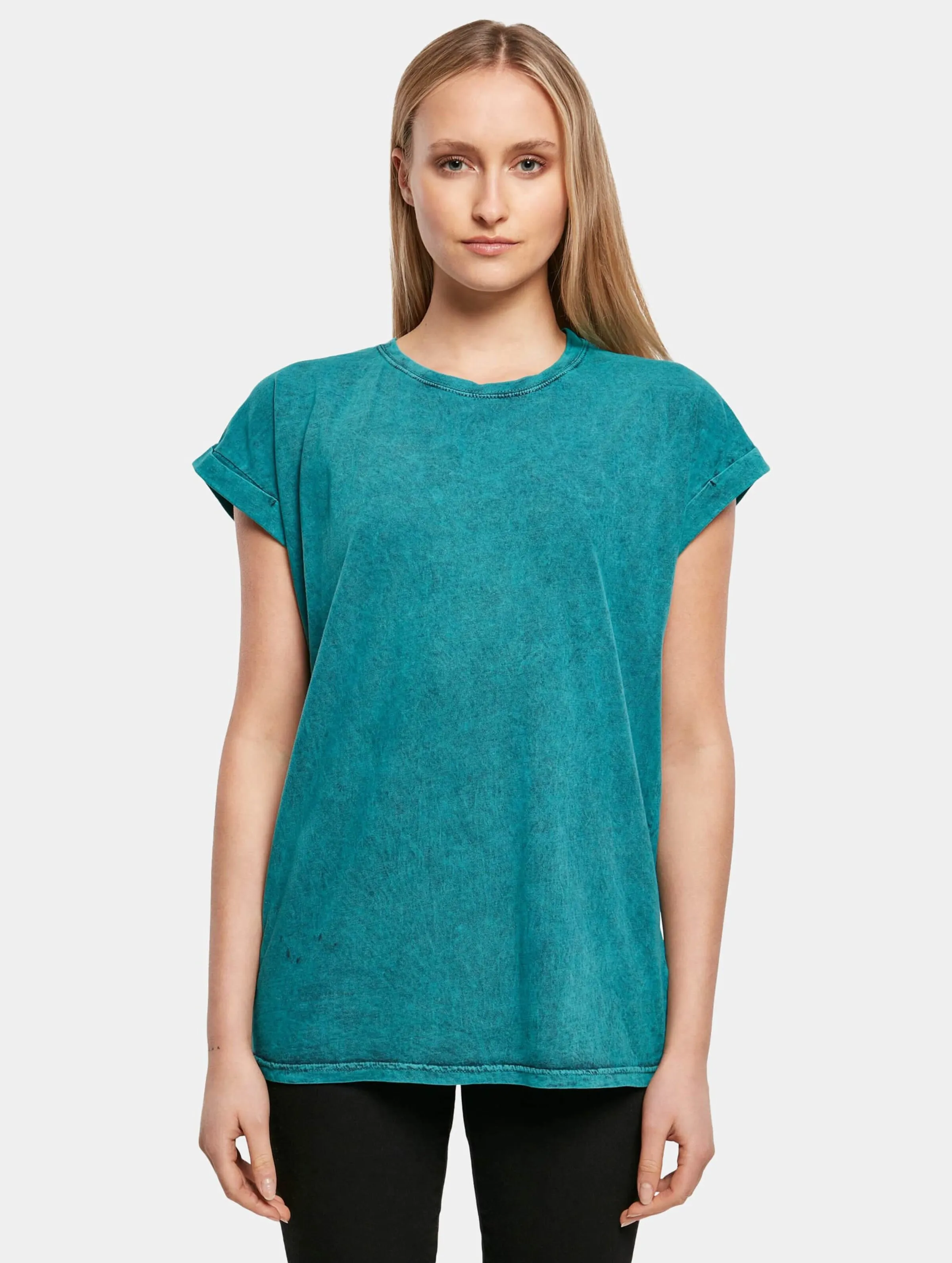 Ladies Acid Washed Extended Shoulder