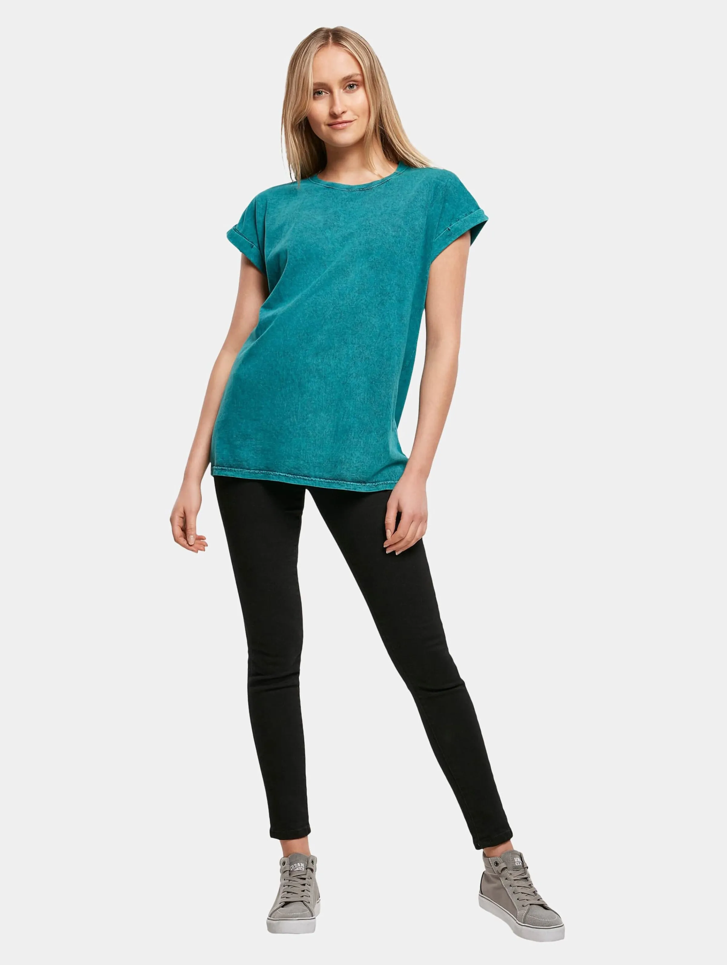 Ladies Acid Washed Extended Shoulder