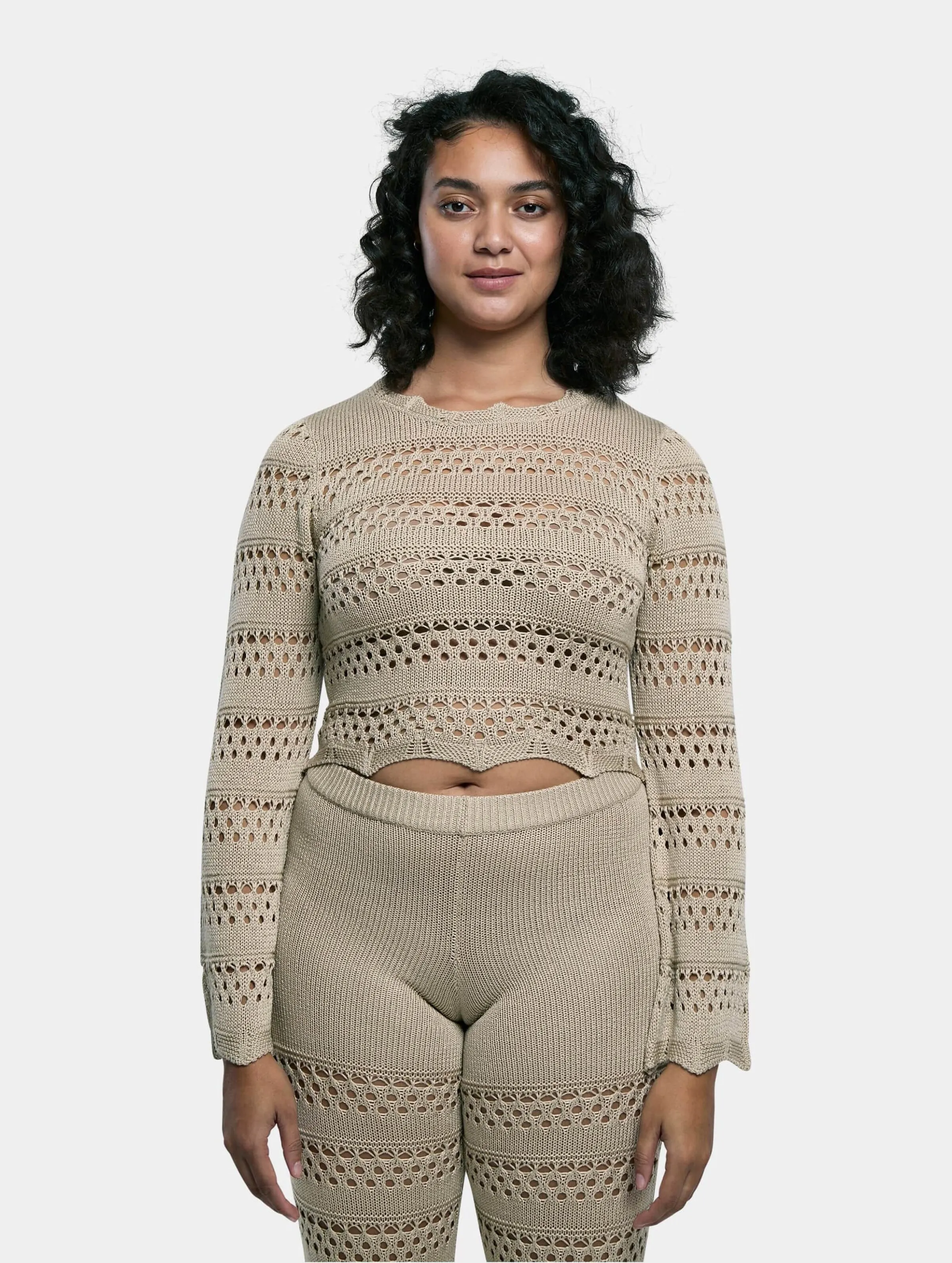 Ladies Cropped Crochet Knit