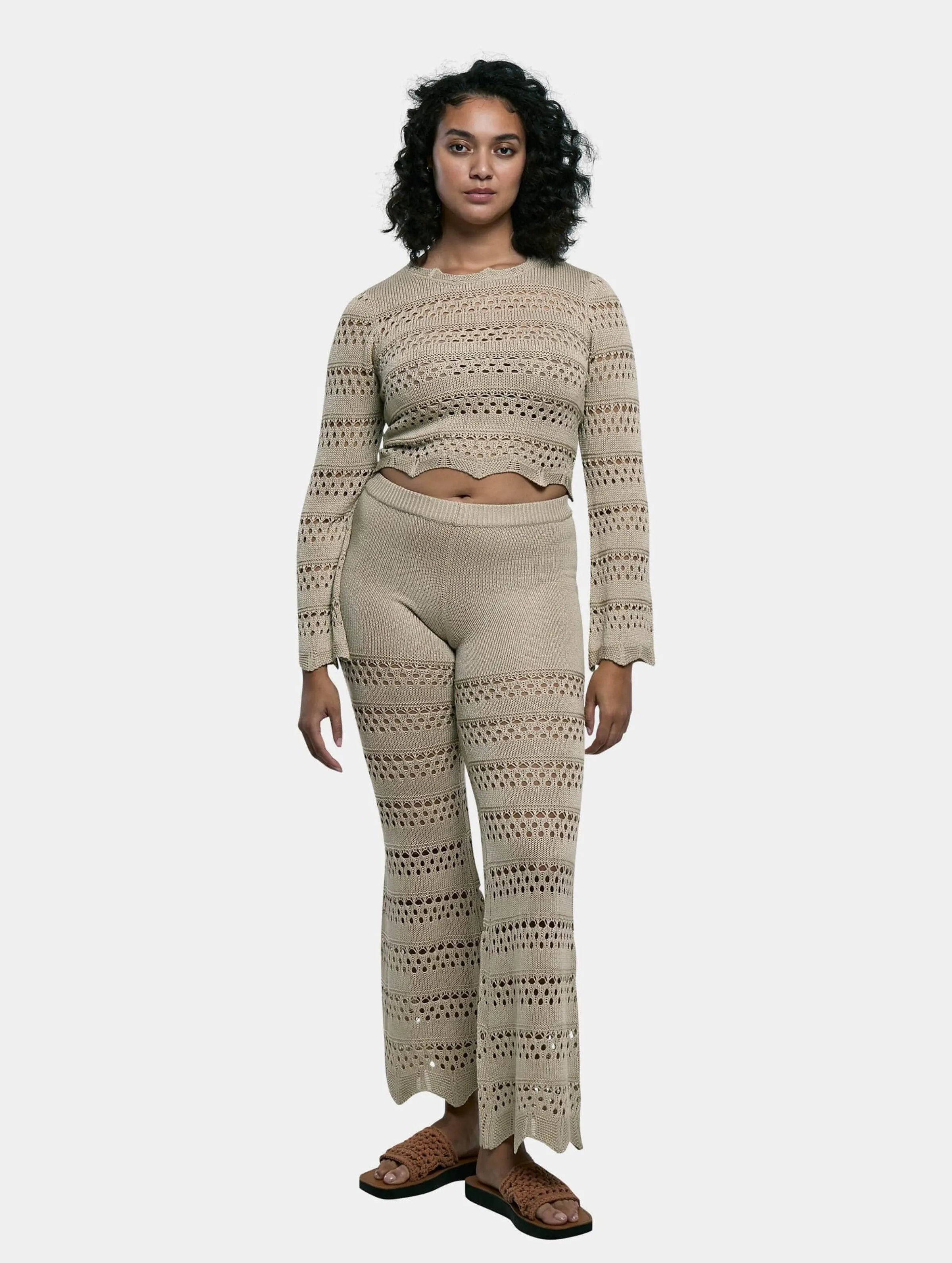 Ladies Cropped Crochet Knit