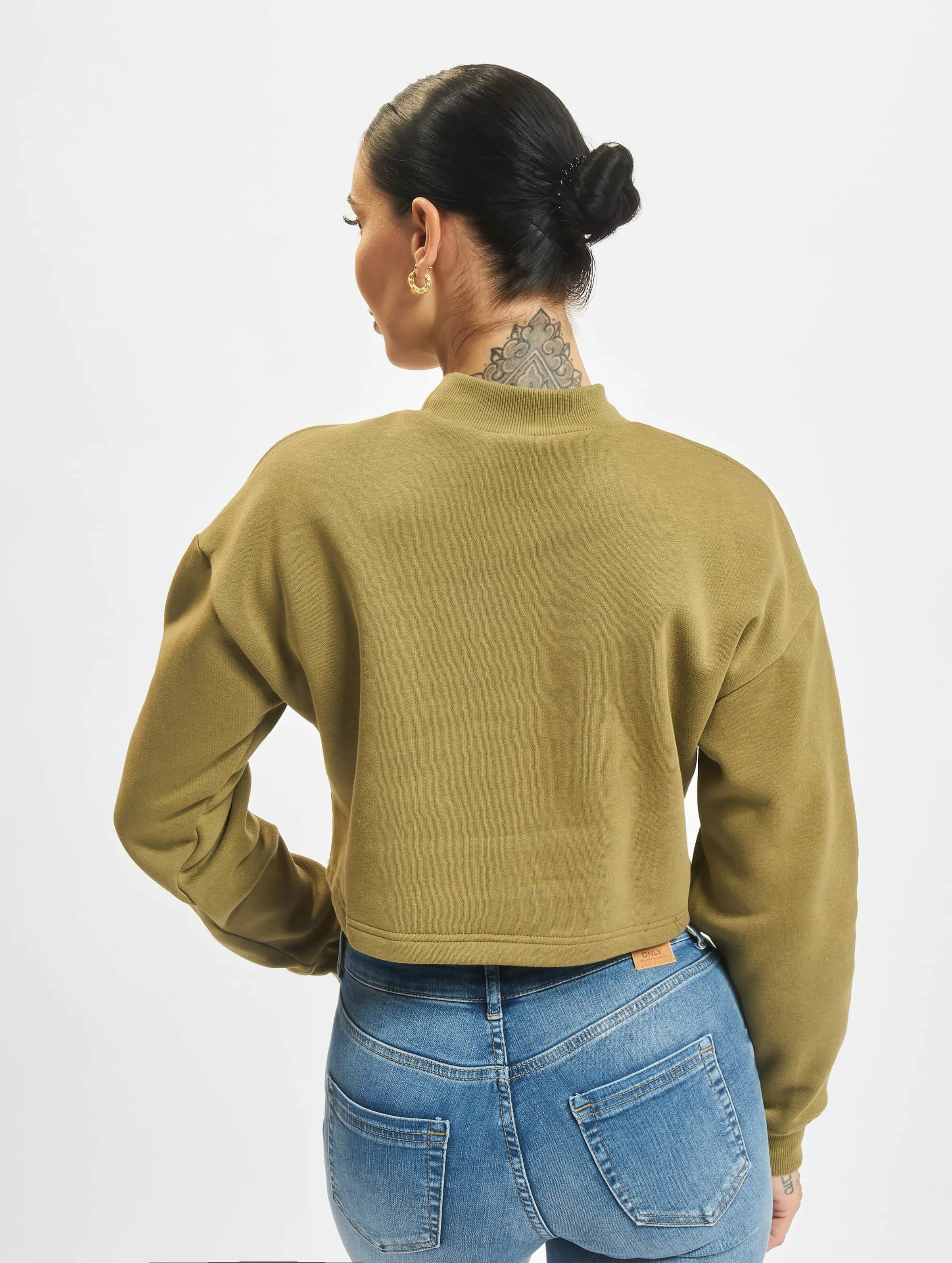 Ladies Cropped Oversized High Neck