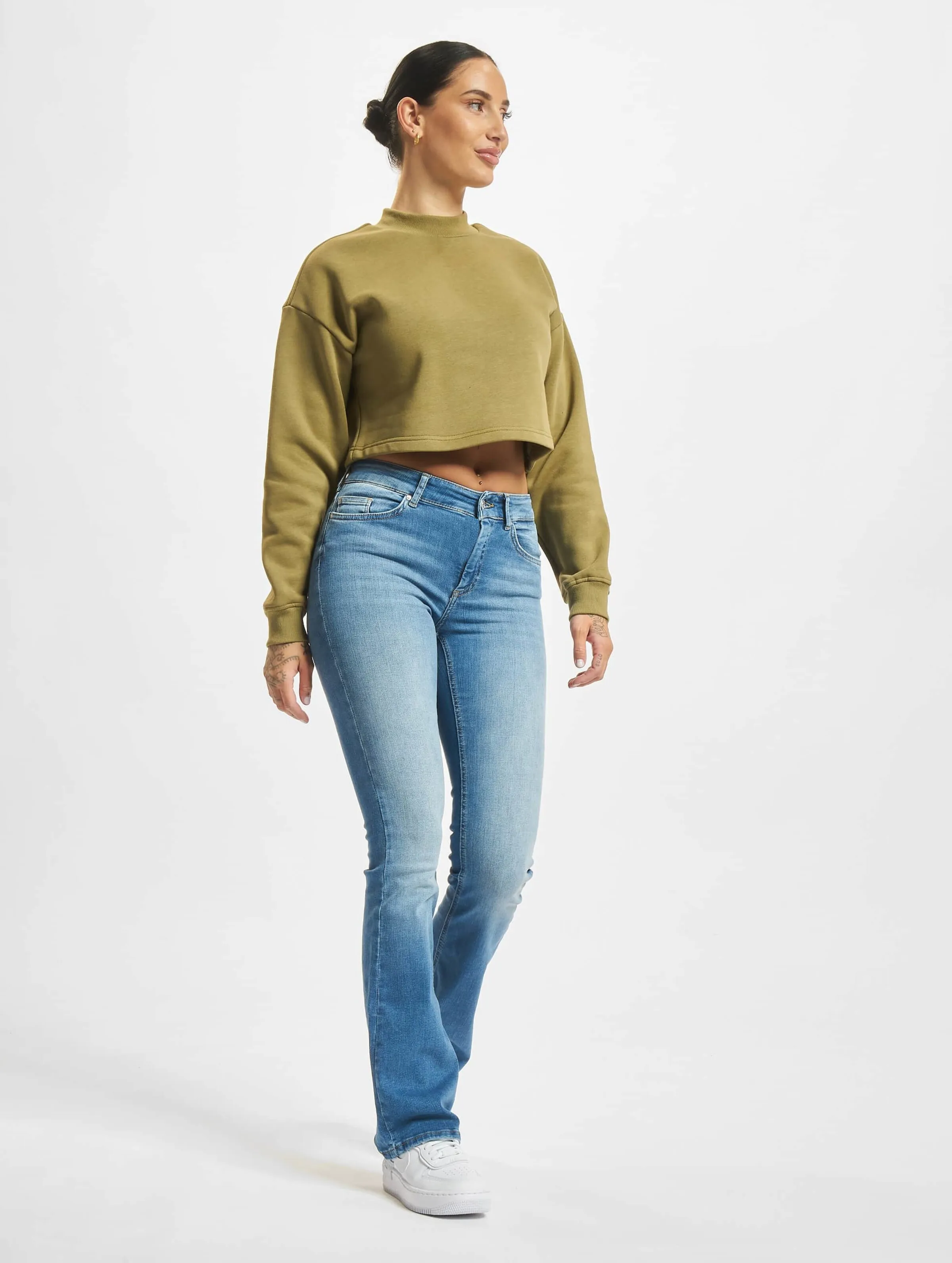 Ladies Cropped Oversized High Neck