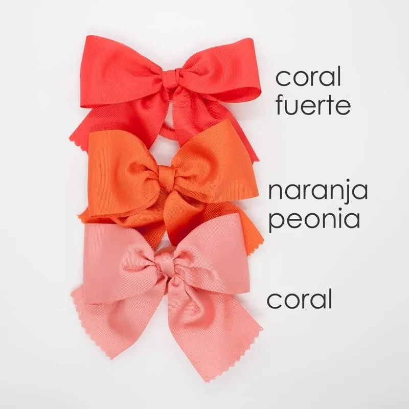 Lazo grosgrain coral fuerte