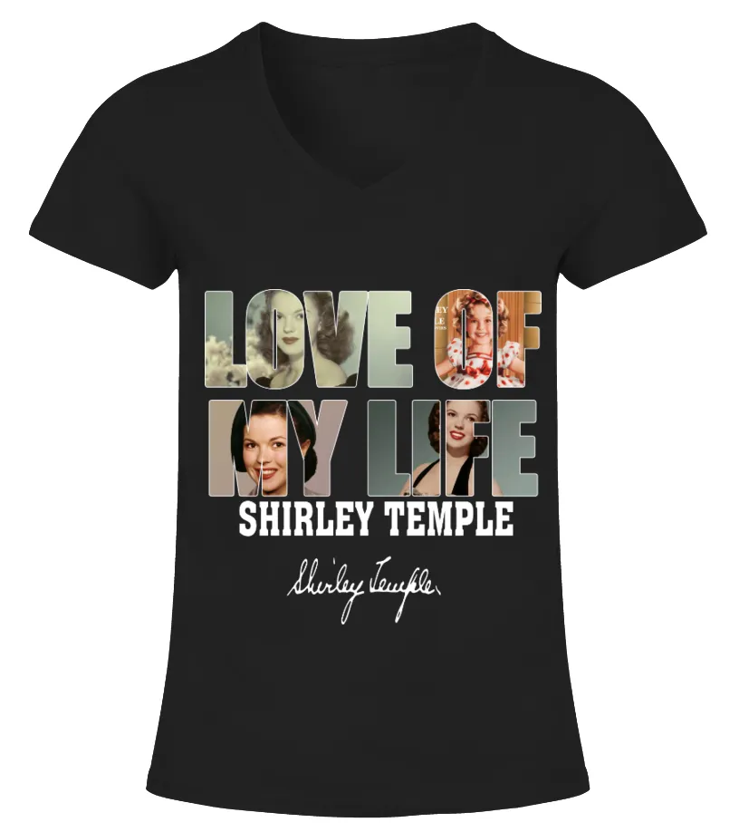 LOVE OF MY LIFE  SHIRLEY TEMPLE CAMISETA CUELLO PICO MUJER