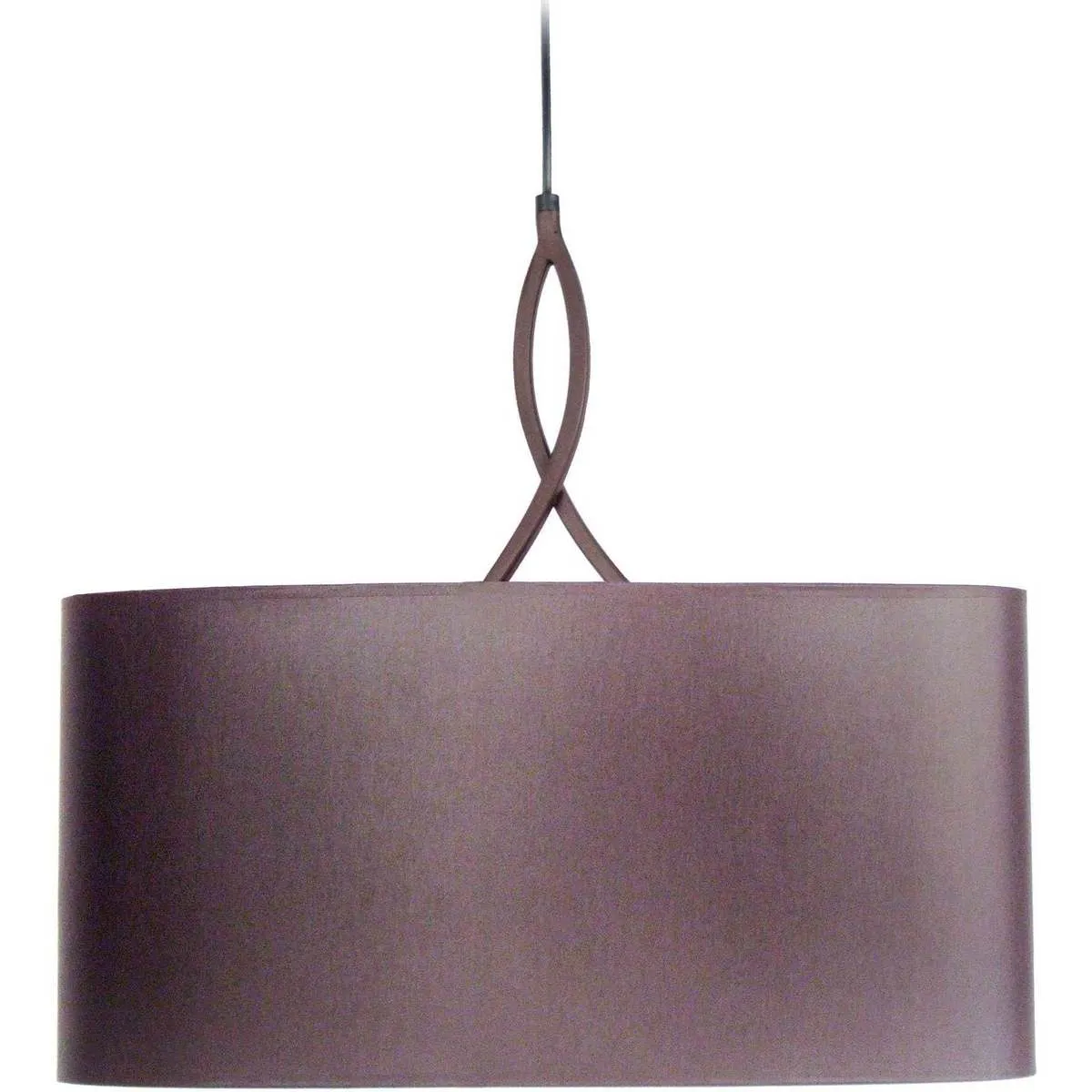 Lámpara colgante rectangular tela castaño
