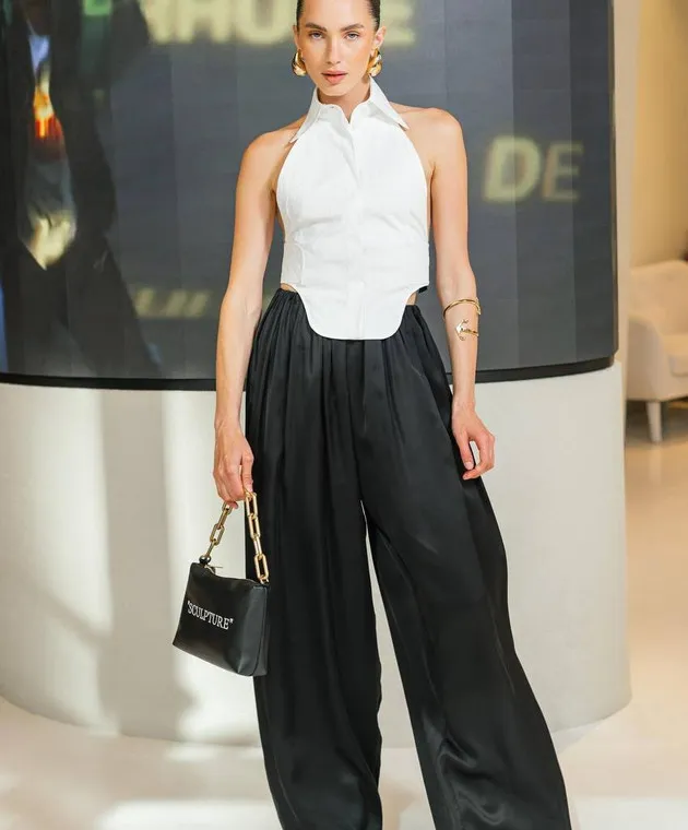 Maison Margiela MM6 Black pants with drape