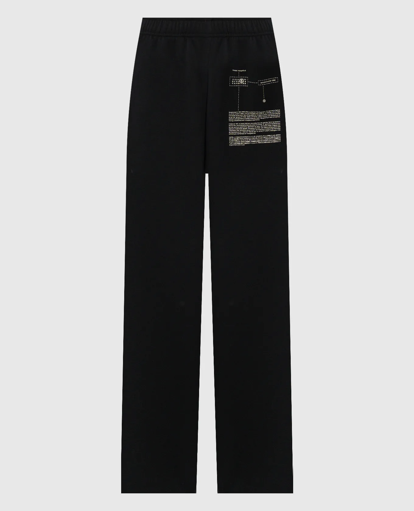 Maison Margiela MM6 Black sports pants with a print