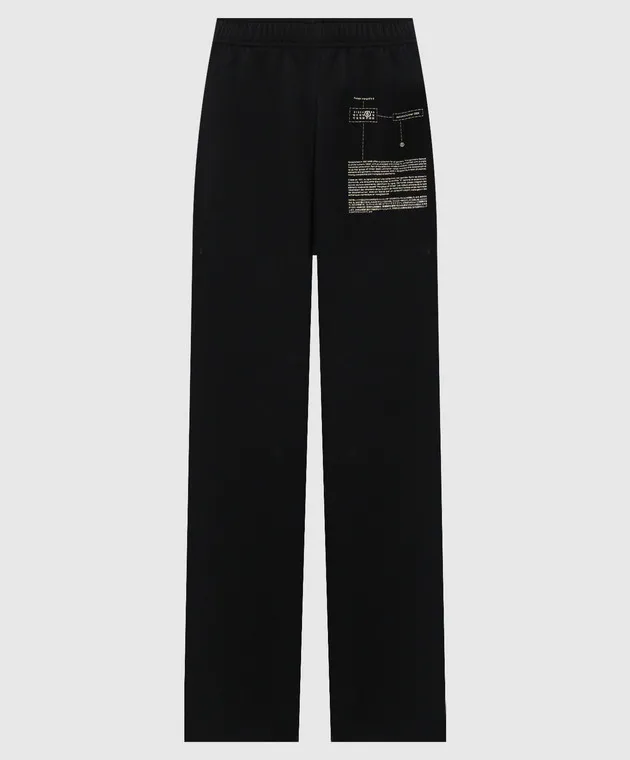 Maison Margiela MM6 Black sports pants with a print