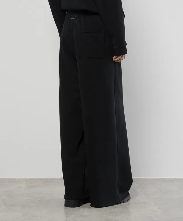 Maison Margiela MM6 Black sports pants with a print