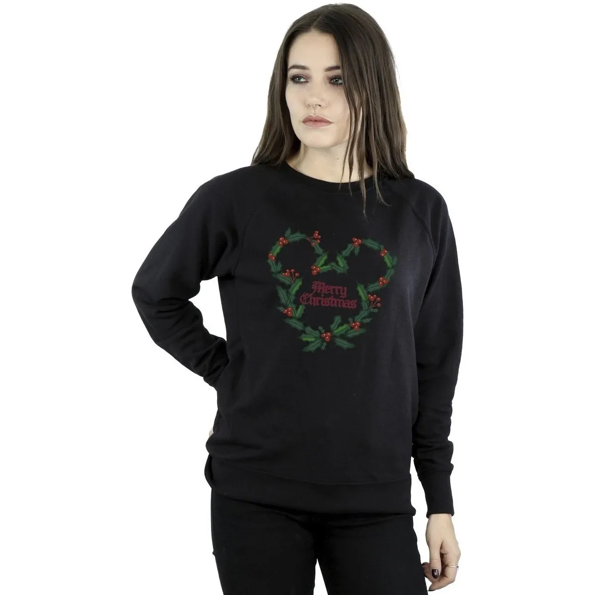 Mickey Mouse Merry Christmas Holly