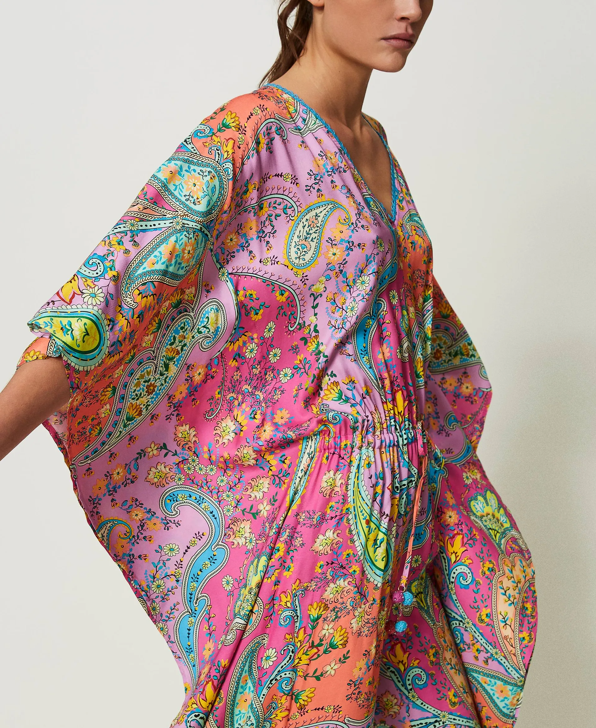 Mono de sarga con estampado paisley