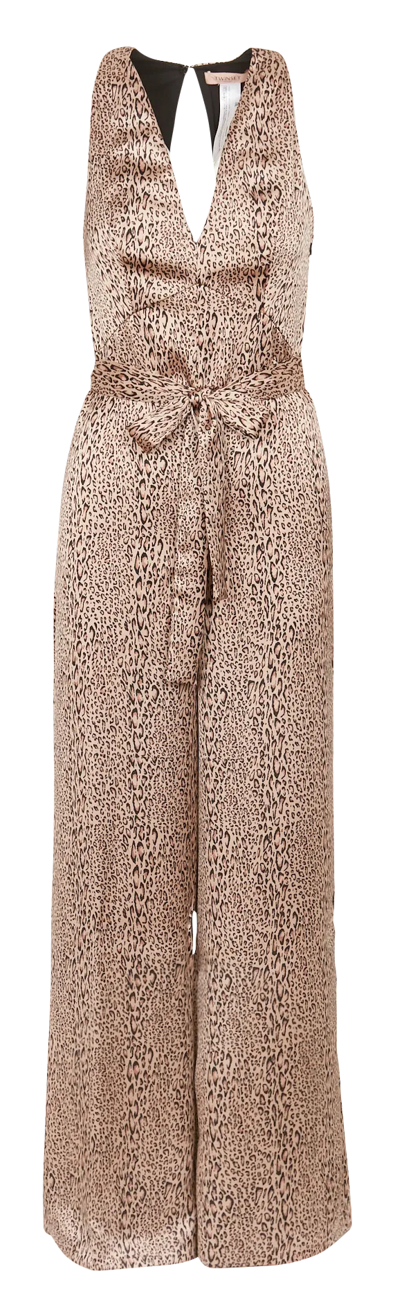 Mono estampado con cuello de pico en marron