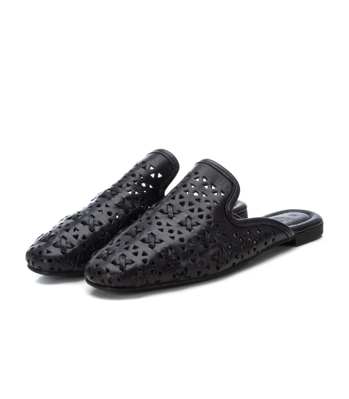 Mules para mujer en piel negra