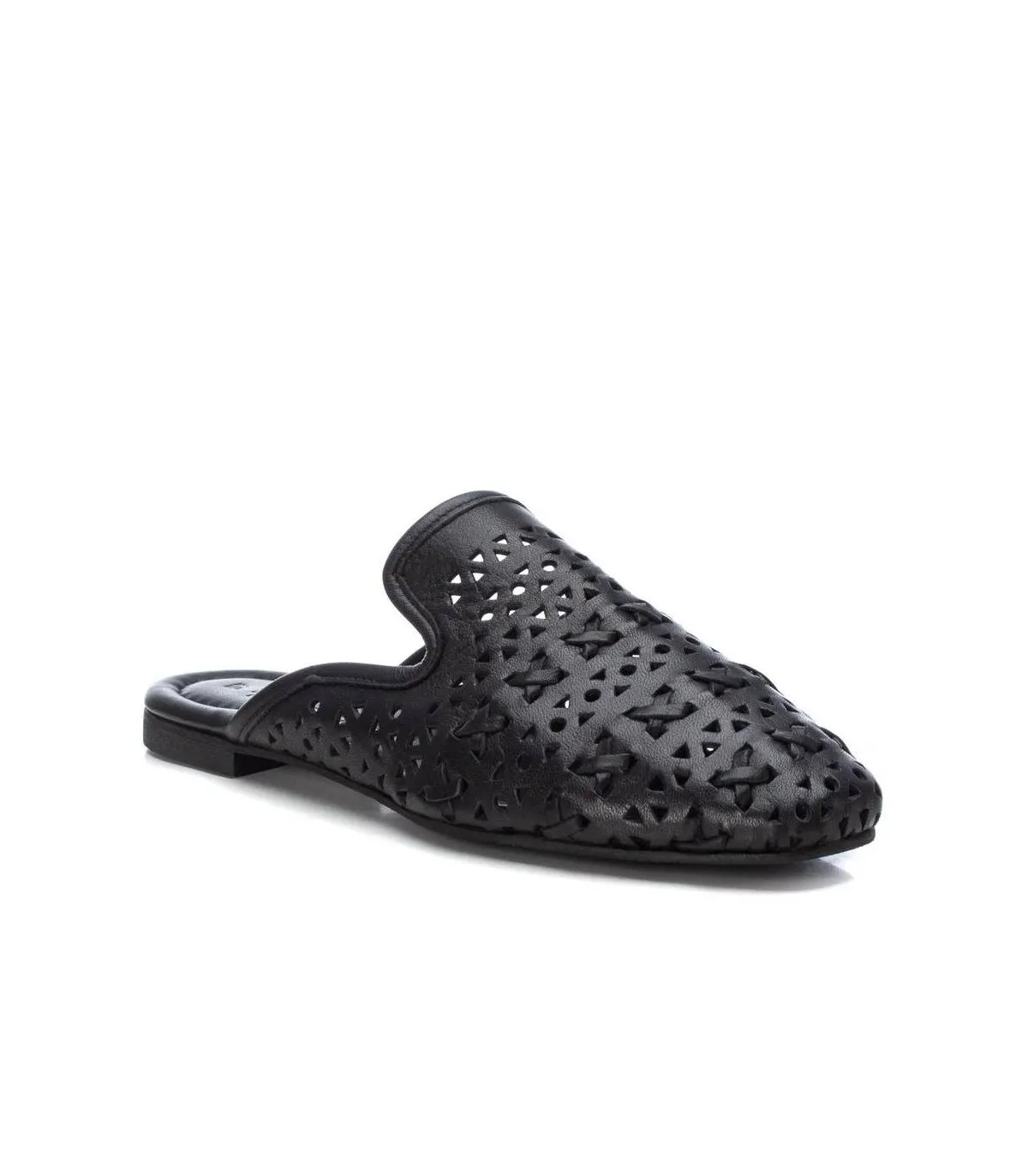 Mules para mujer en piel negra