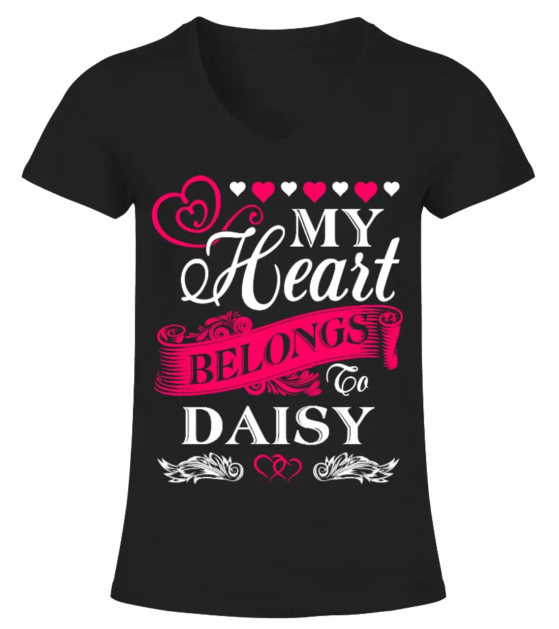 MY HEART BELONG TO  VALENTINES SHIRTS CAMISETA CUELLO PICO MUJER