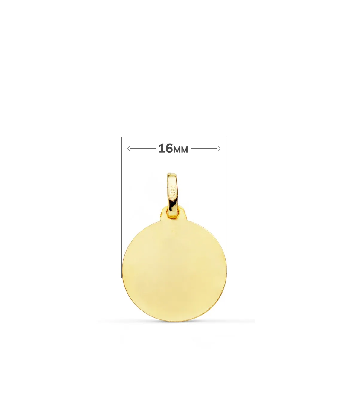 Médaille Saint Antoine Or 18K 16mm Biseau