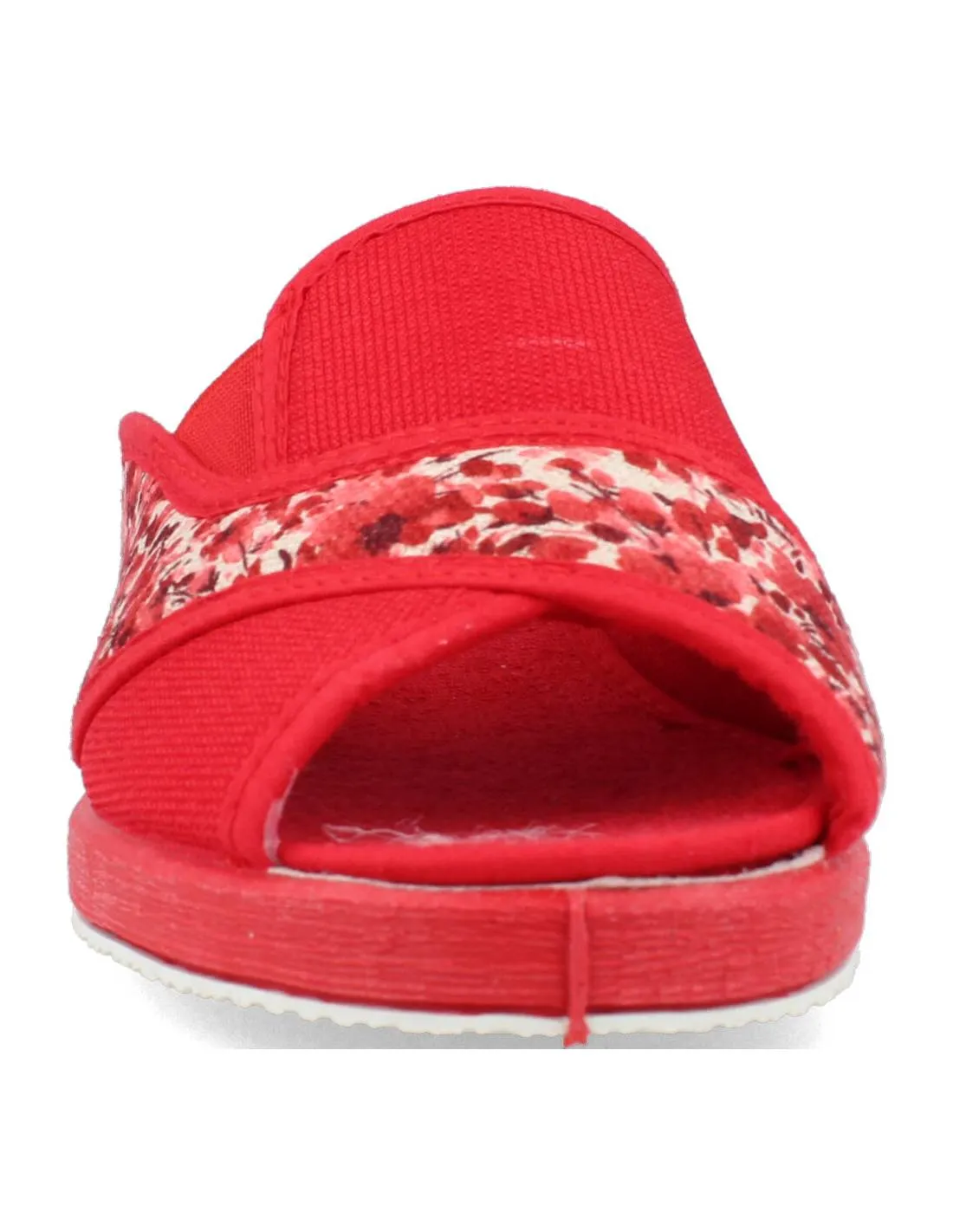 NATALIA  ZAPATILLA CASA ELáSTICO LATERAL ROJO