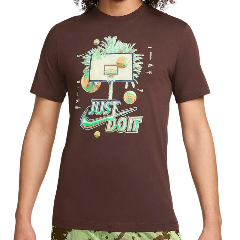 NIKE JUST DO IT GRAPHICS TEE BROWN